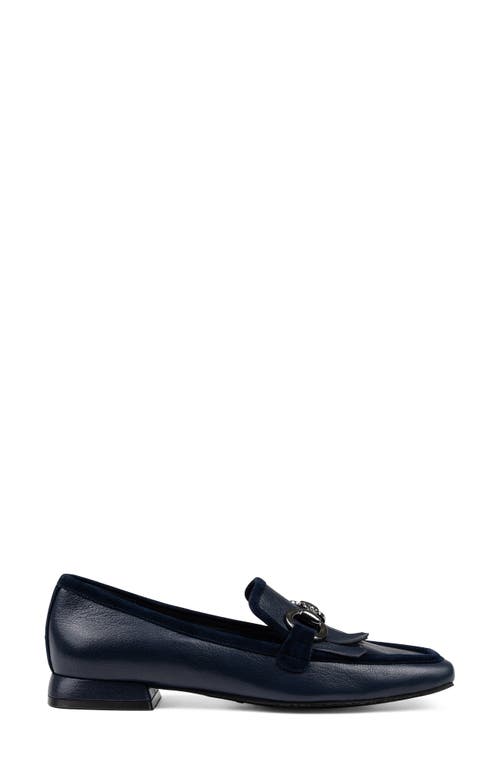 Shop Donald Pliner Kiltie Fringe Square Moc Toe Loafer In Navy