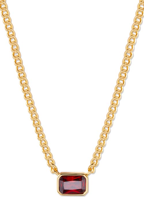 Jane Birthstone Pendant Necklace in Gold - January