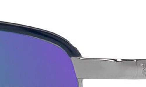 Ray Ban Polarized Gray Mirrored Blue Rectangular Unisex Sunglasses Rb3671ch 92044l 60 In Blue Gunmetal/polar Greyblue