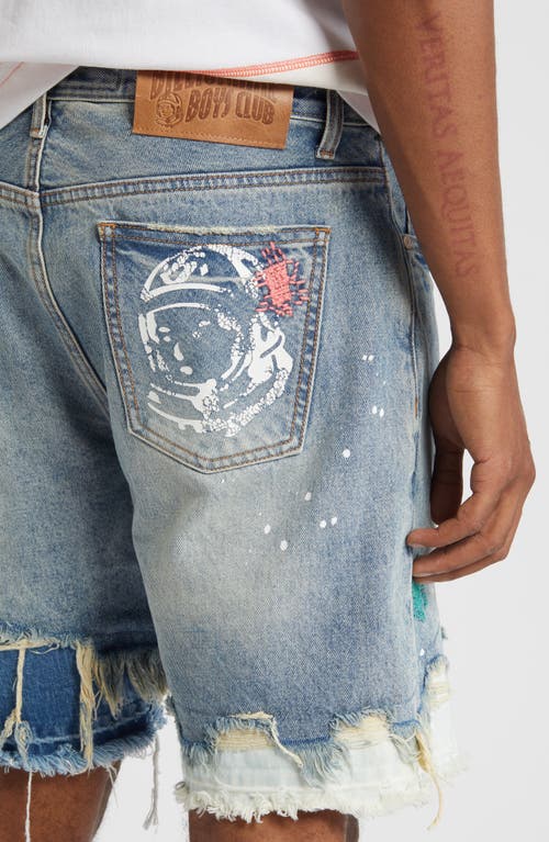 Billionaire Boys Club Horizon Distressed Denim Shorts In Blue Glow