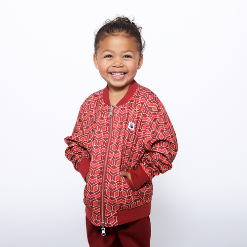 Mixed Up Clothing Girls Reversible Bomber Jacket In Red Multicolor