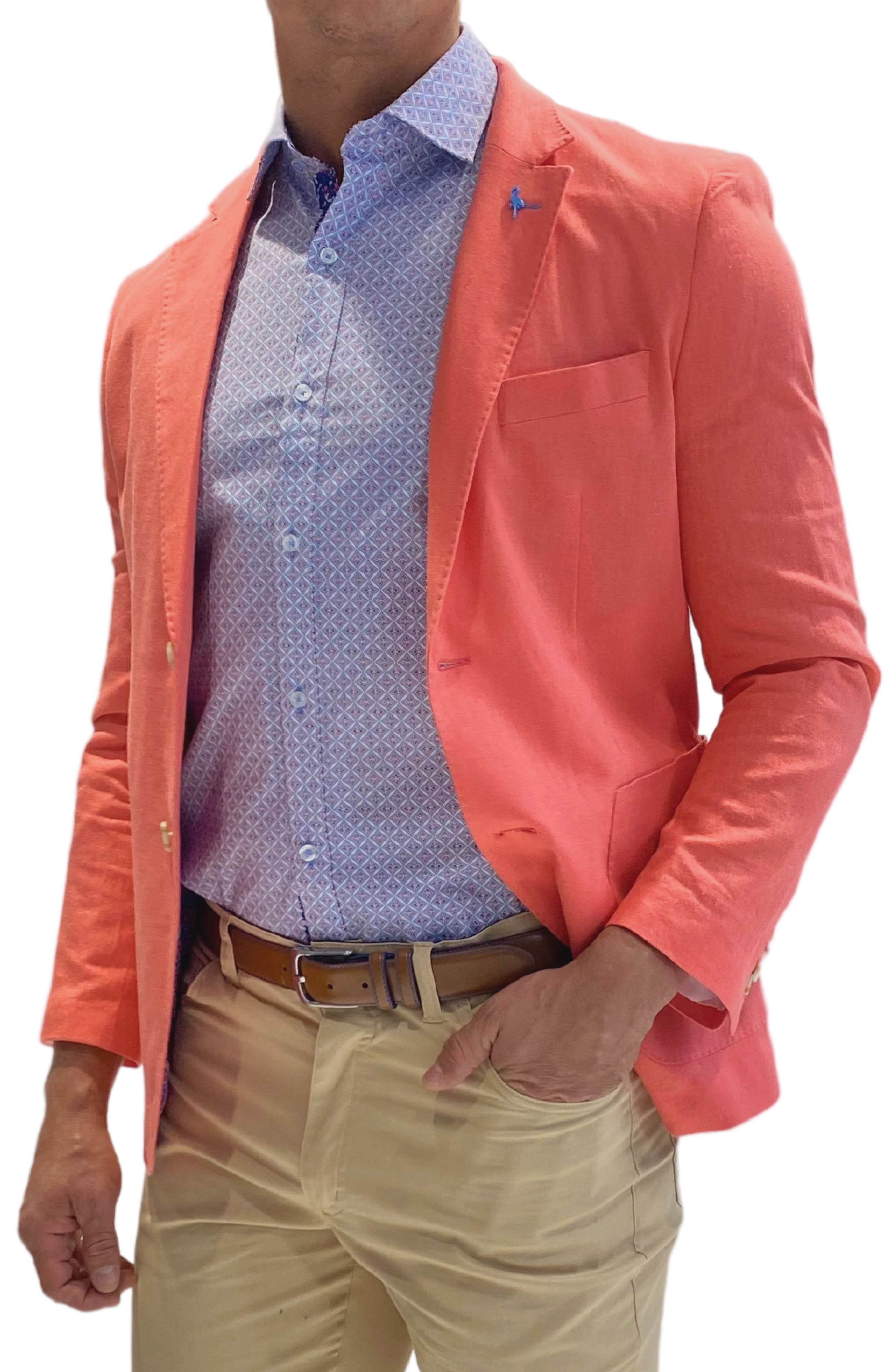 mens coral suit