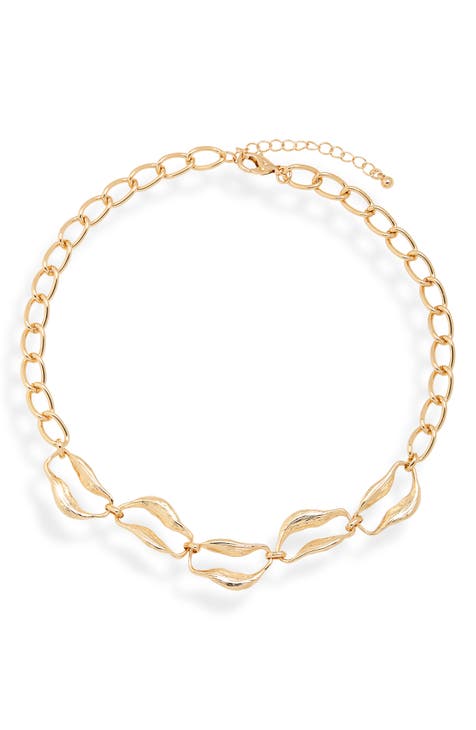 Textured Curb Link Chain Necklace