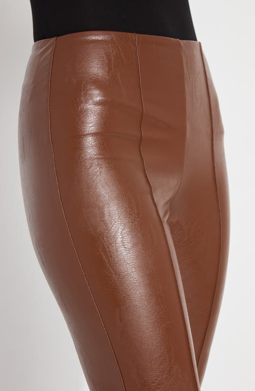 Lyssé Earthen Leather Pant In Dark Camel In Whiskey