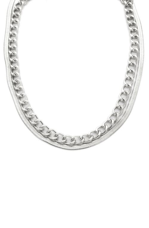 Panacea Layered Chain Necklace in Silver at Nordstrom