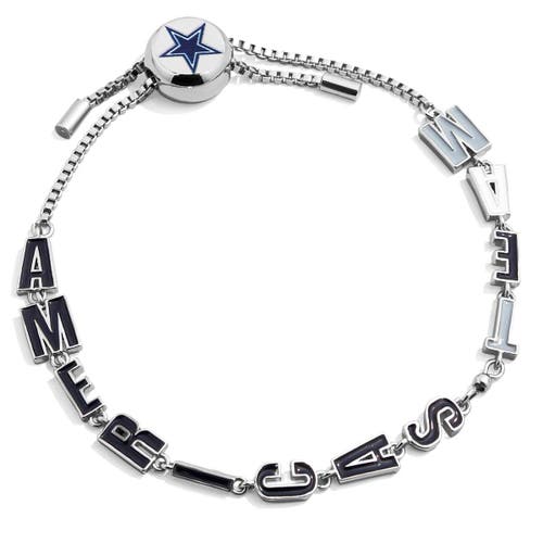 BaubleBar Silver Dallas Cowboys Slogan Pull-Tie Bracelet