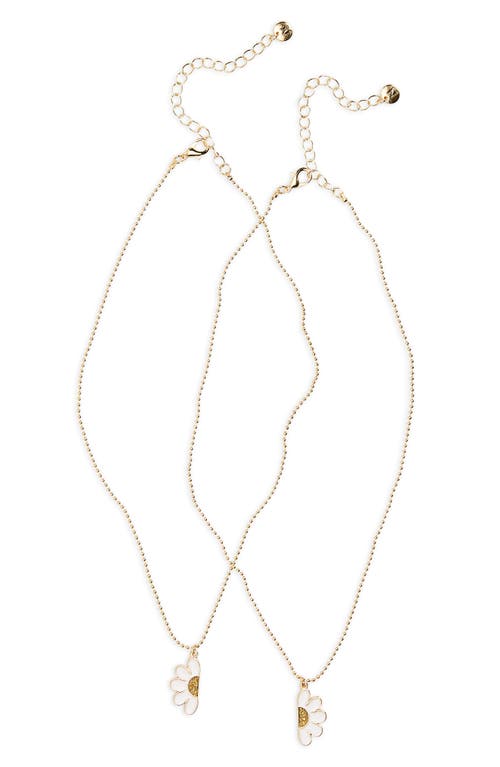 BP. Daisy Set of 2 Friendship Necklaces in Gold- White