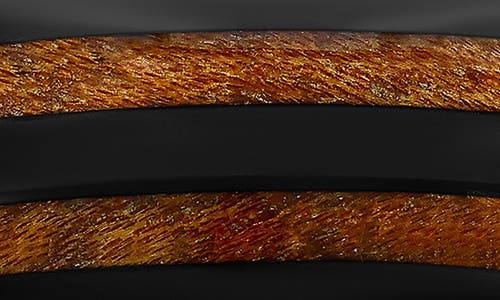 Blackjack Wood & Black Tungsten Band Ring In Brown