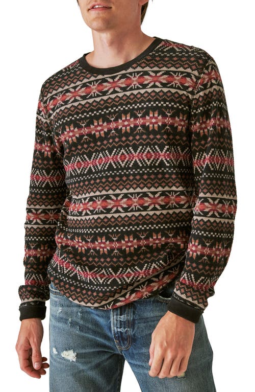 Lucky Brand Geo Print Long Sleeve Thermal T-Shirt Multi at Nordstrom,