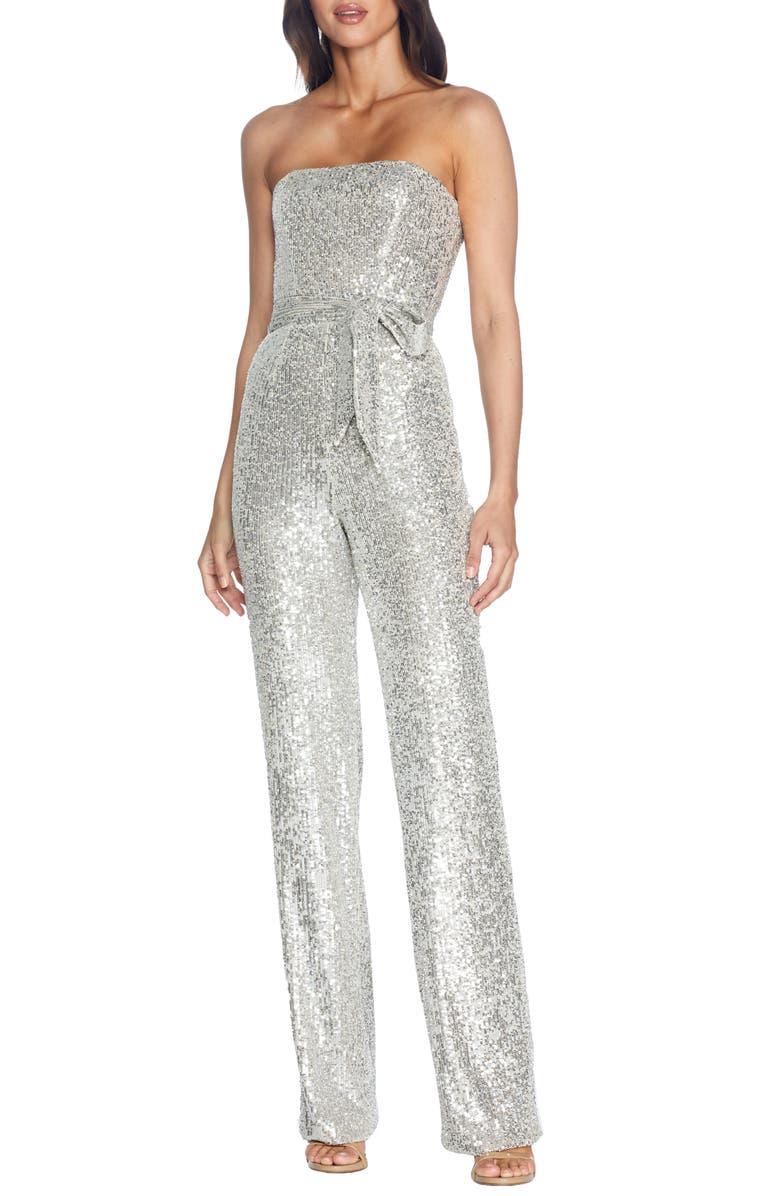 Dress the Population Andy Sequin Strapless Jumpsuit | Nordstrom