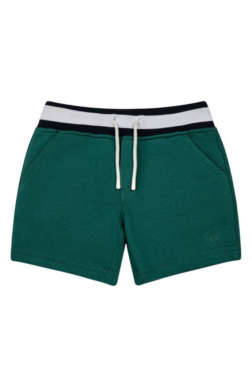 Brooks Brothers Kids' Stripe Waistband Fleece Sweat Shorts Green Dark at Nordstrom,