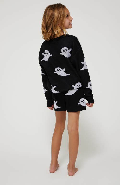 Shop Beach Riot Kids' Little Callie Ghost Jacquard Sweater In Bewitching Boo