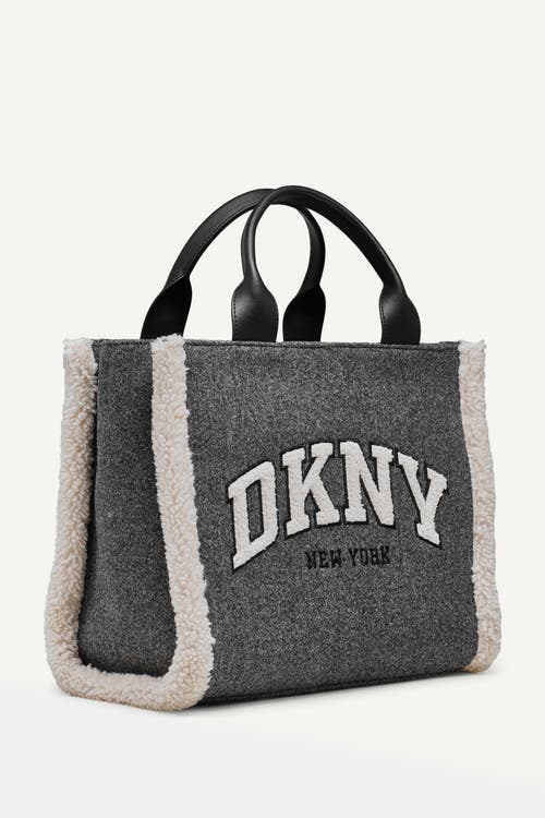 Shop Dkny Hadlee Medium Tote In Dark Grey Combo