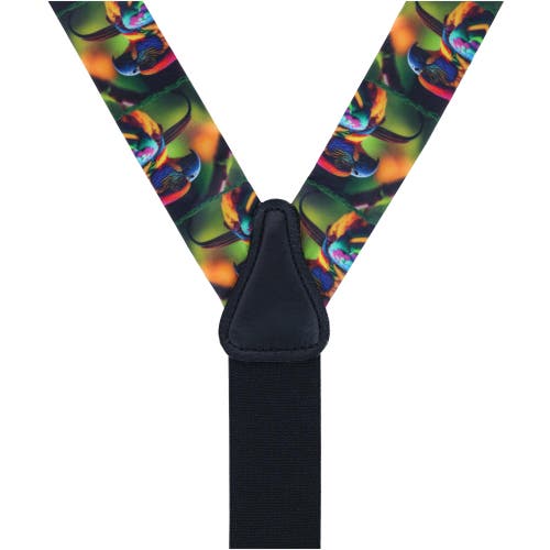 Trafalgar Jungle Parrot Silk Button End Suspenders In Multiple