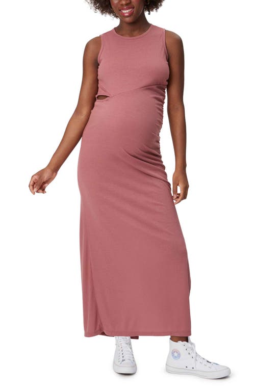 Cutout Maternity Maxi Dress in Rose
