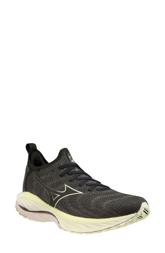 Mizuno Wave Neo Wind Running Shoe In Undyed Black-starlight