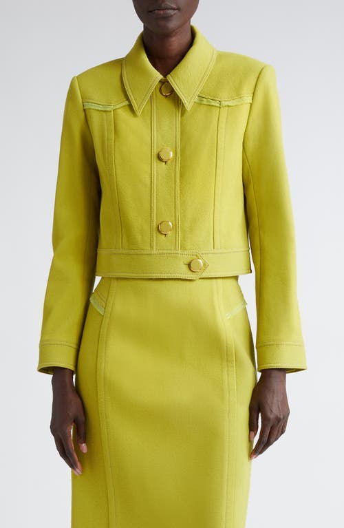 St. John Collection Tailored Wool Blend Jacket Chartreuse at Nordstrom,