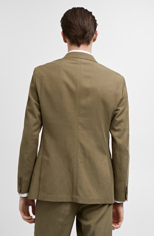 Mango Slim Fit Lyocell & Cotton Blend Sport Coat In Khaki