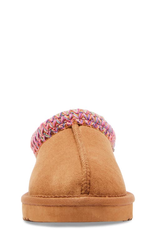 Steve Madden Kids'jordy Faux Shearling Lined Slipper In Cognac