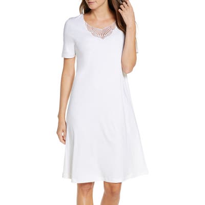 Hanro Adina Lace Trim Nightgown, Ivory