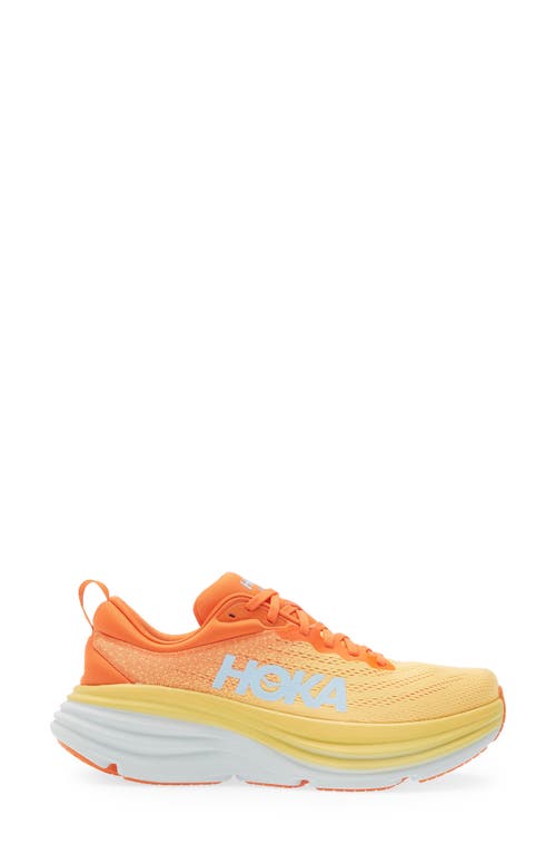 Shop Hoka Bondi 8 Running Shoe In Puffins Bill/amber Yellow