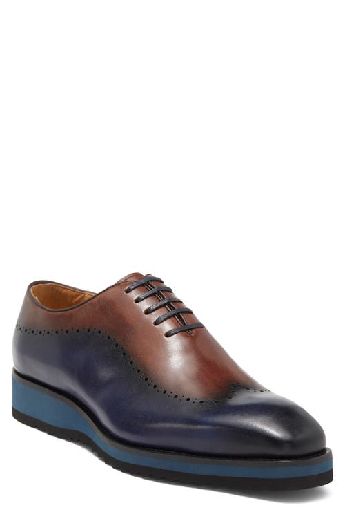 Shop Maison Forte Palomar Wholecut Oxford In Navy/brown