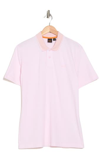 Hugo Boss Boss Oxford Cotton Polo In Pink