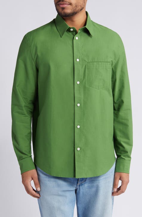 Regular Fit Organic Cotton Poplin Button-Up Shirt