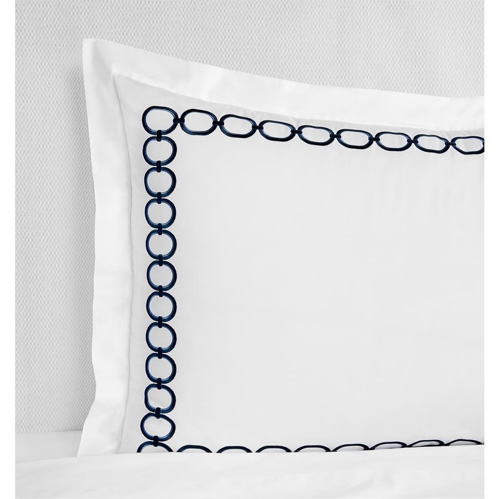 Sferra Catena Sham In White/ Navy