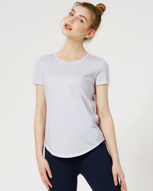 Rebody Active Rebody Essentials Scooped Short Sleeve Top In Ice Grey