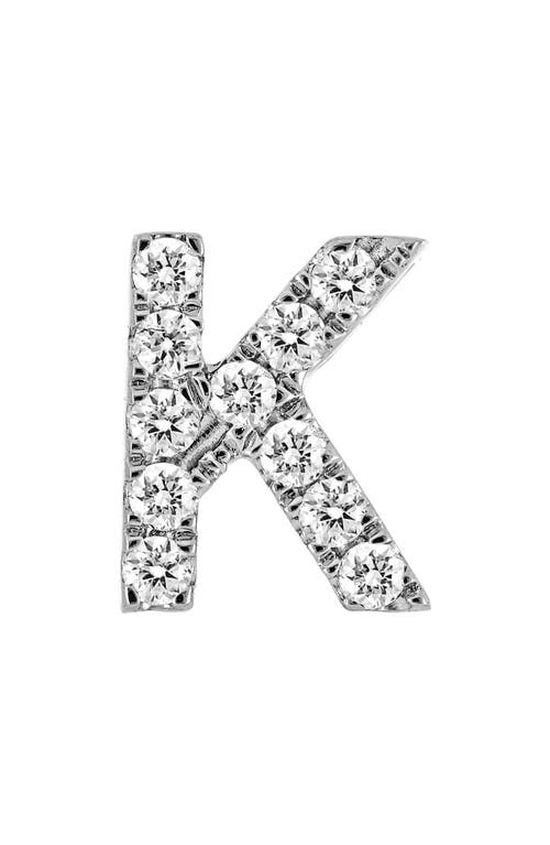 Shop Bony Levy Single Initial Earring In White Gold/k