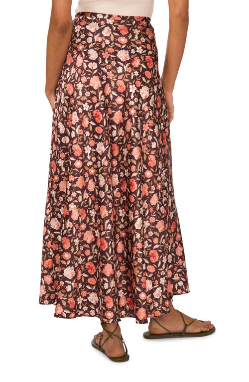 Shop 1.state Floral Bias Cut Midi Skirt In Carnelian