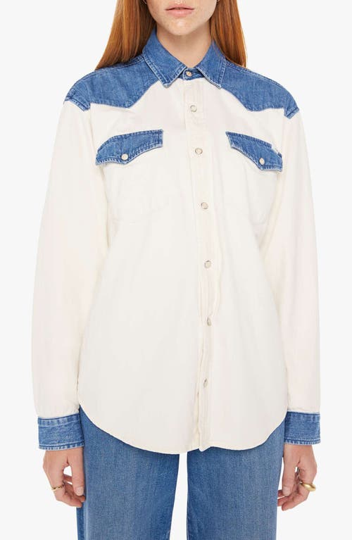 MOTHER The Tycoon Cotton Denim Western Shirt Shoulder To at Nordstrom,