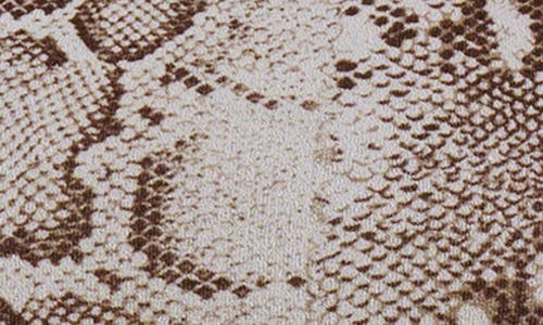 Shop N By Naked Wardrobe Snakeskin Print Turtleneck Crop Top In Ivory Snakeskin