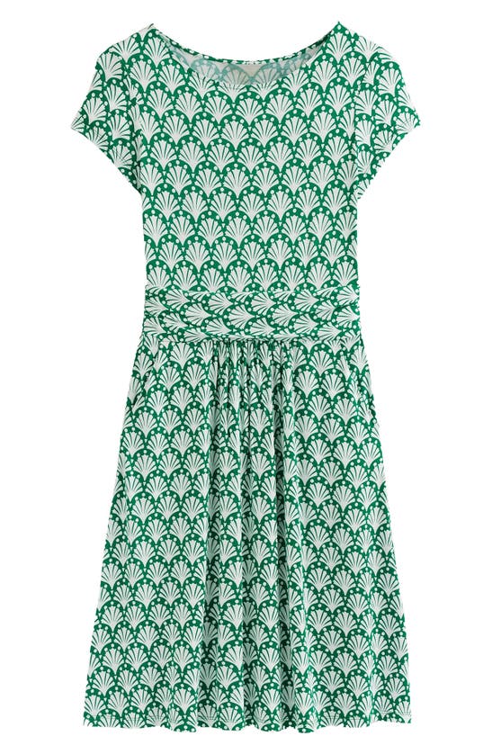 Shop Boden Amelie Print Jersey Dress In Green Shells