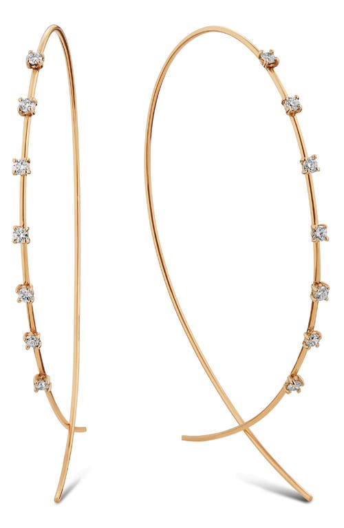 Lana Jewelry Large Upside Down Diamond Hoop Earrings in Yellow Gold
