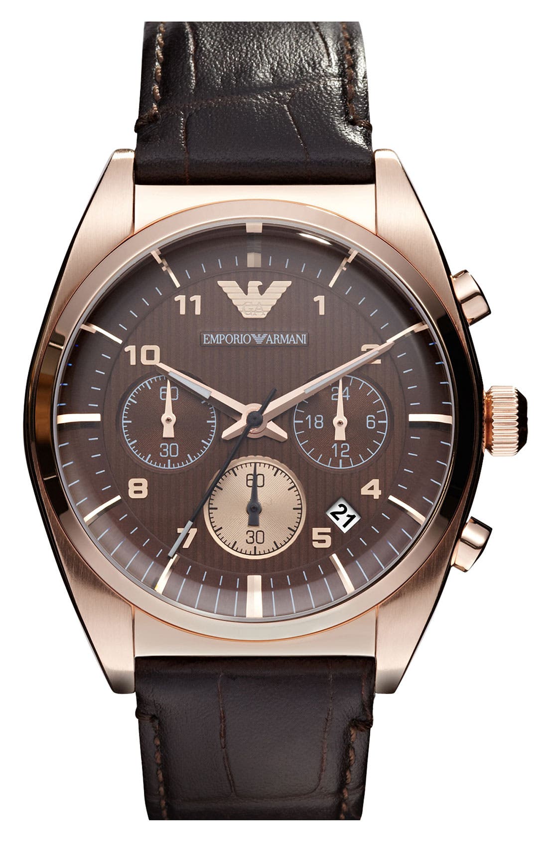 emporio armani watch with leather strap