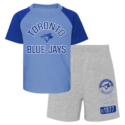 Outerstuff Infant Boys and Girls Royal, White, Heathered Gray Toronto Blue  Jays Batter Up 3-Pack Bodysuit Set