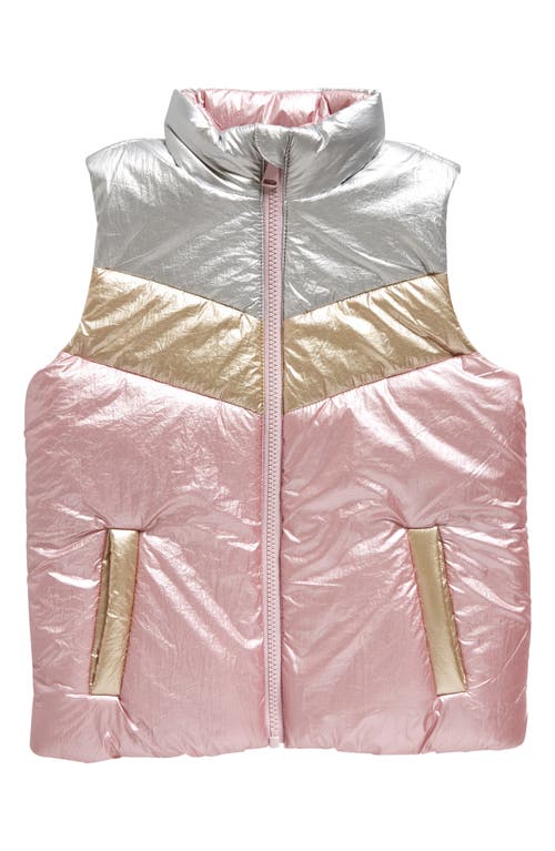 Tucker + Tate Kids' Metallic Colorblock Puffer Vest in Silver- Multi Metallic