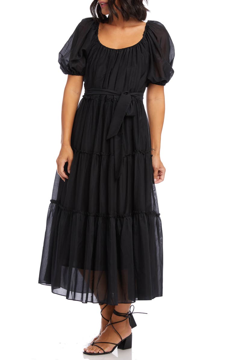 Karen Kane Puff Sleeve Tiered Maxi Dress | Nordstrom