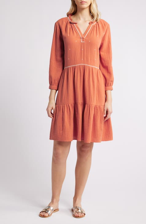 Jovialle Embroidered Long Sleeve Dress