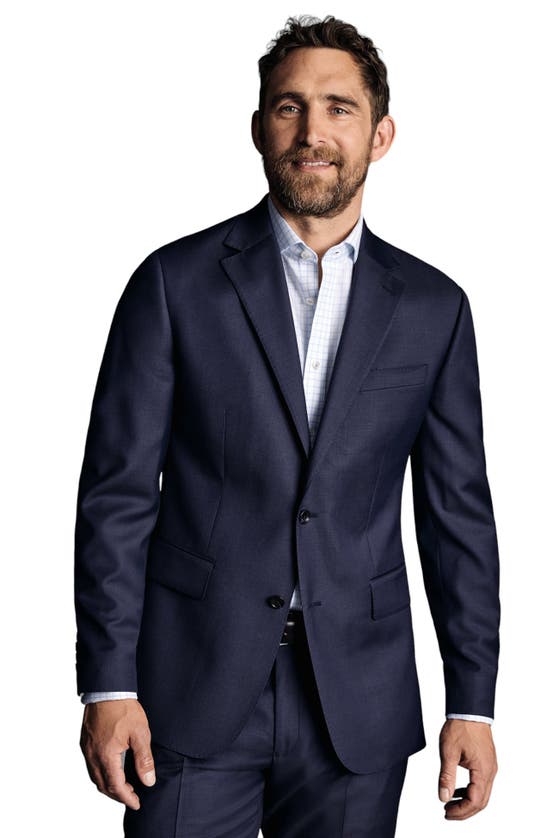 Shop Charles Tyrwhitt Slim Fit Natural Stretch Twill Suit Jacket In Royal Blue