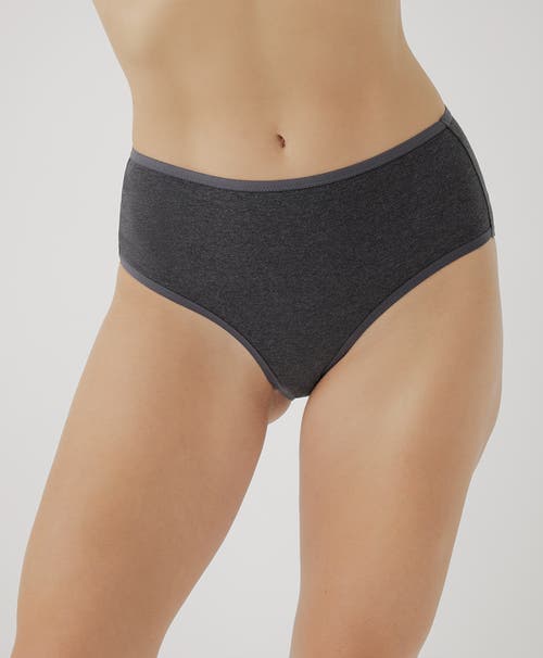 Shop Pact Organic Cotton Everyday High Cut Brief 6-pack In Charcoal Basics