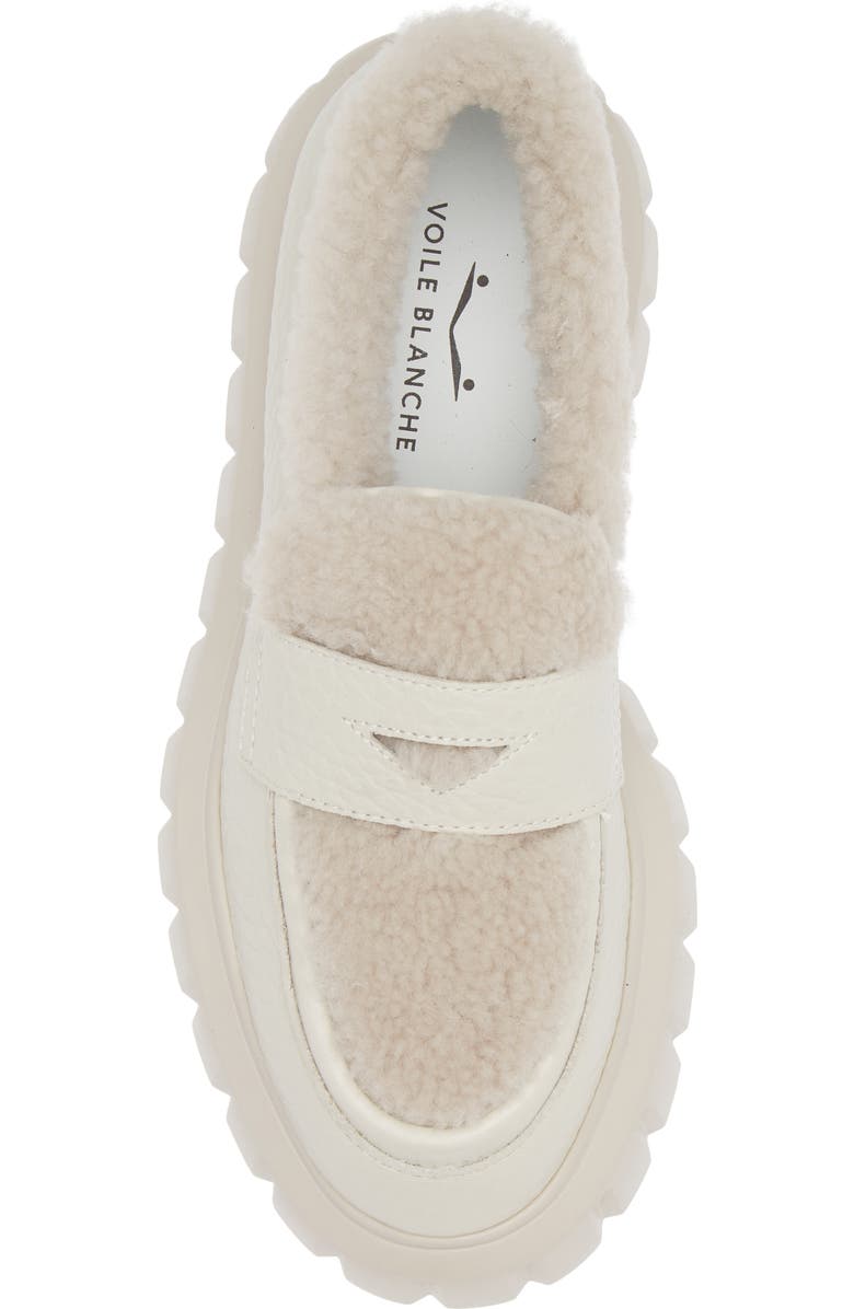 Voile Blanche Grenelle Wool Trim Platform Loafer, Alternate, color, Off White