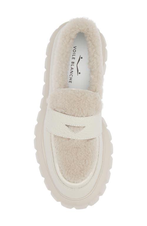 Shop Voile Blanche Grenelle Wool Trim Platform Loafer In Off White