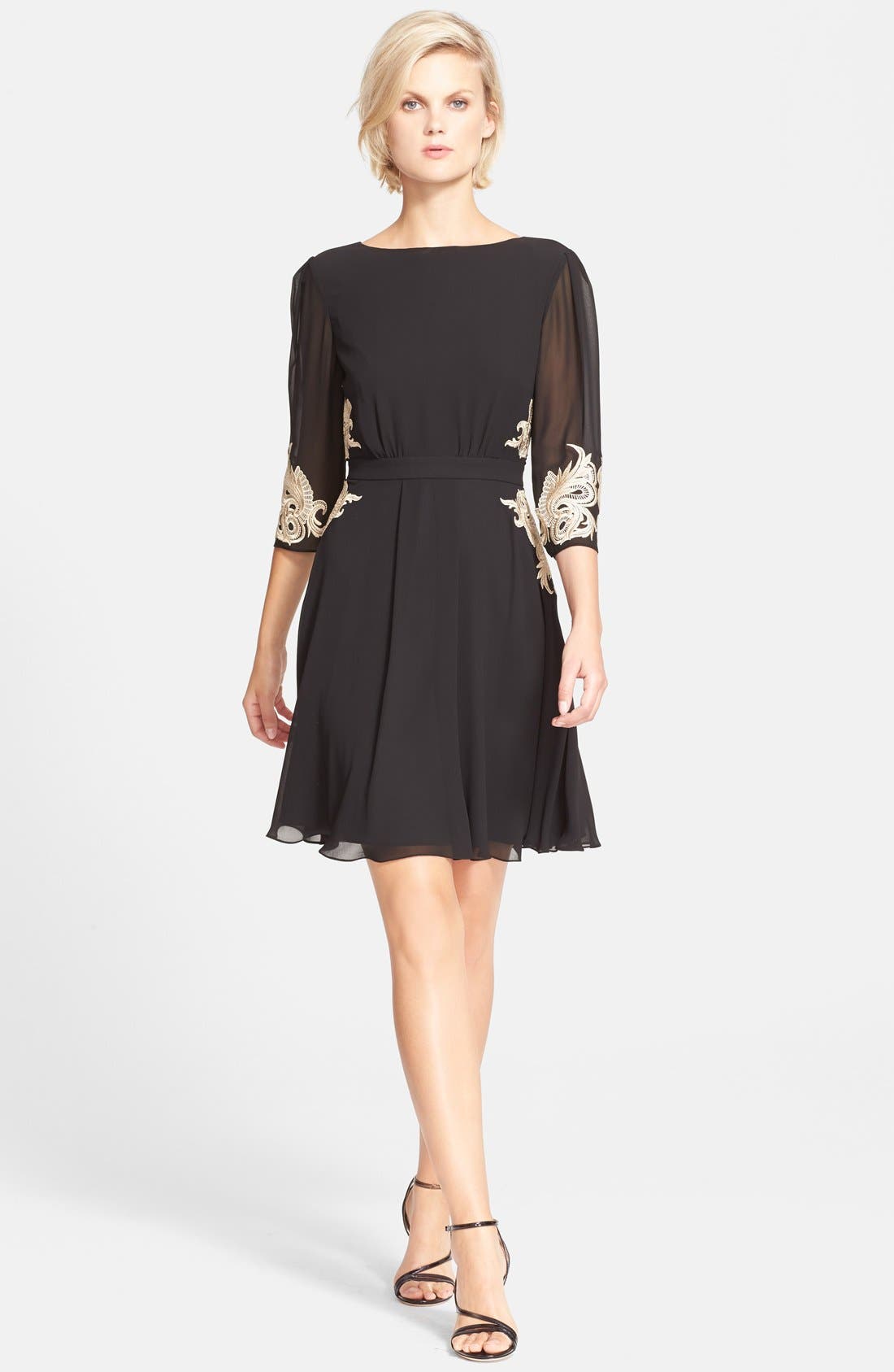 Ted Baker London 'Gaenor' Embroidered Fit & Flare Dress Nordstrom