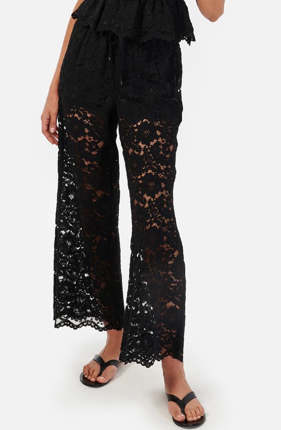 Shop Cami Nyc Dara Lace Wide Leg Pants In Black