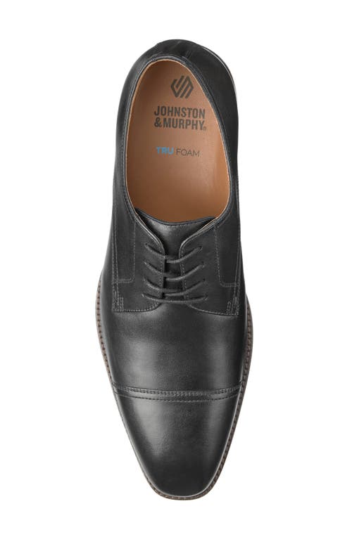 Shop Johnston & Murphy Hedley Cap Toe Derby In Black Full Grain