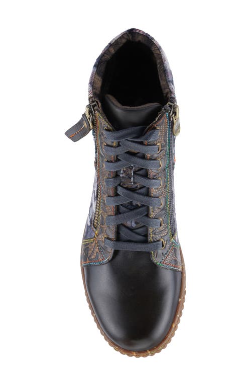 L'artiste By Spring Step Maylah Lace-up Bootie In Charcoal Multi