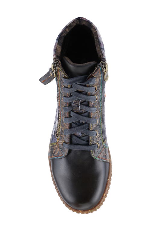 Shop L'artiste By Spring Step Maylah Lace-up Bootie In Charcoal Multi